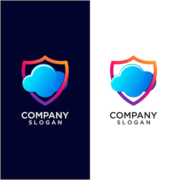 Cloud Security Awesome Color Logo Template