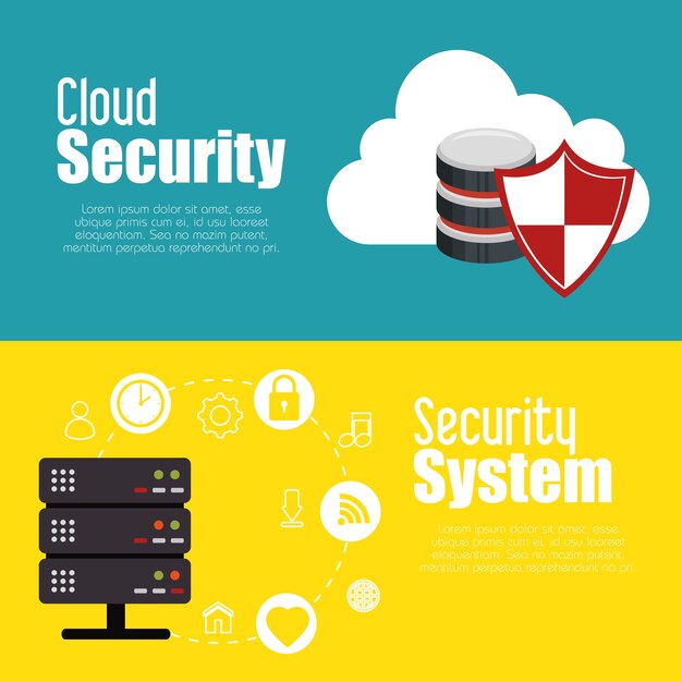 cloud security data icon vector illustration design