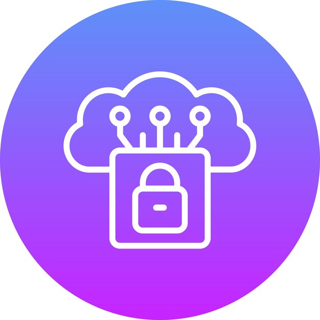 クラウド セキュリティ ベクトル アイコン イラスト ウェブ ホスティング アイコンセット