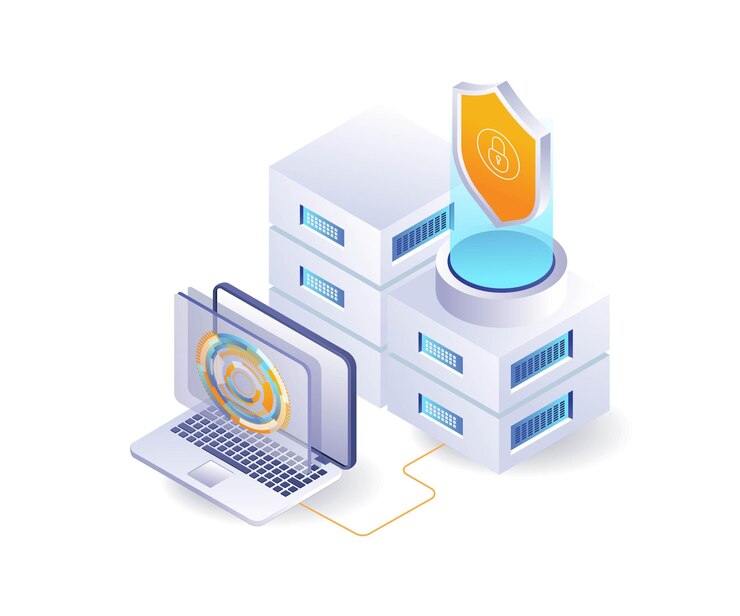 Vector cloud server digital transformation security