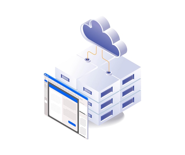 Vettore applicazione di database del programma server cloud