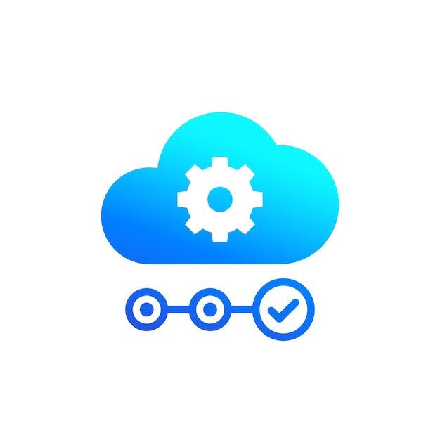 Vector cloud service icon on white