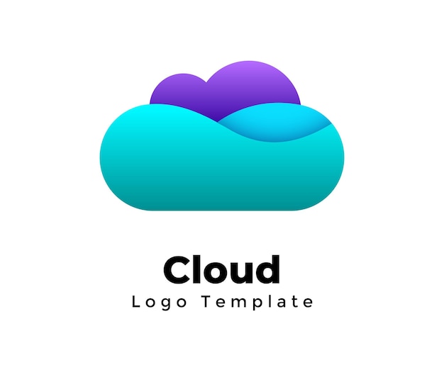 Cloud service Weather button vector logo template sign symbol Identity graphic element Web icon