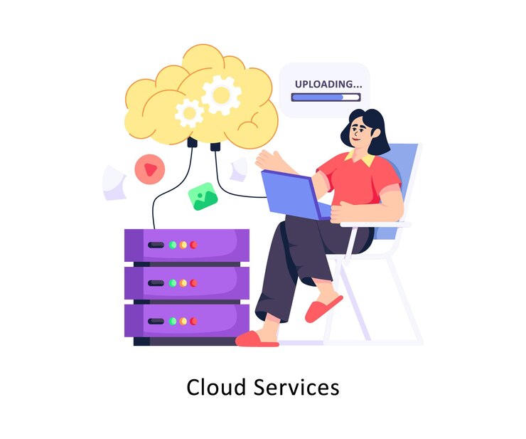 Vector cloud services flat style design vector stock illustrations