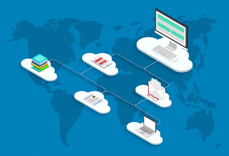 Vector cloud services illustration