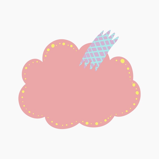 Cloud shape sticky note illustration