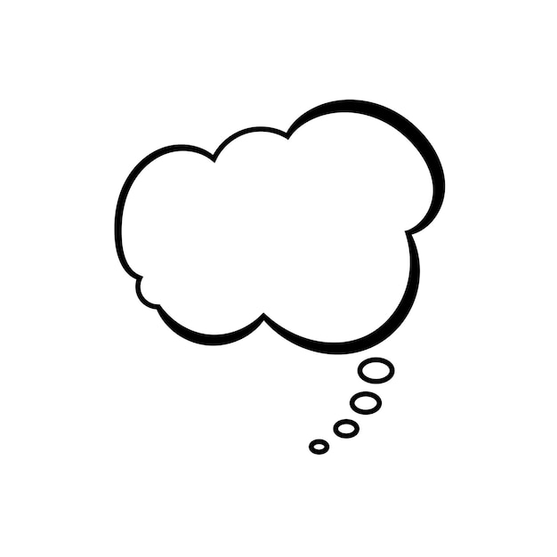 Vector cloud shaped thought symbol vector graphics