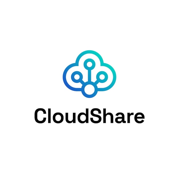 Vettore logo di caricamento di cloud share