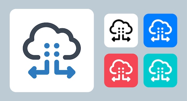 클라우드 공유 아이콘 벡터 일러스트 레이 션 라인 개요 아이콘