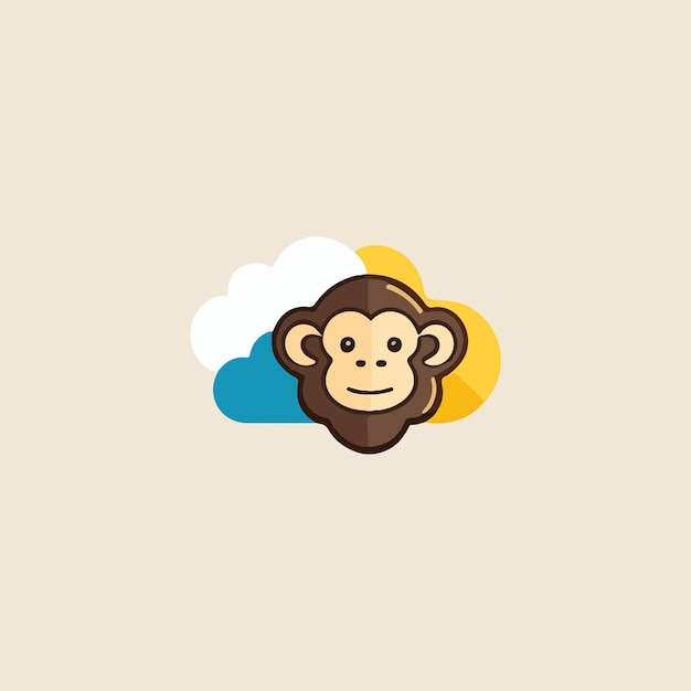 cloud sharing-pictogram en aapgezicht