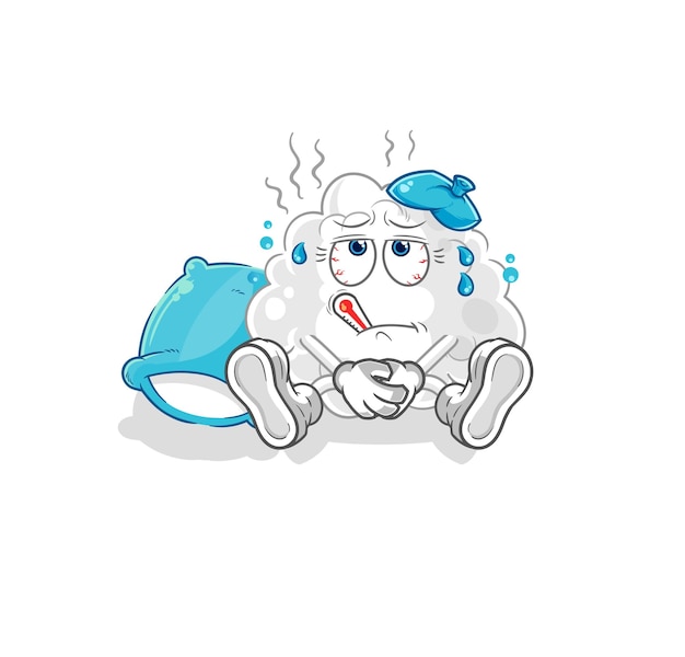 cloud sick vector cartoon character