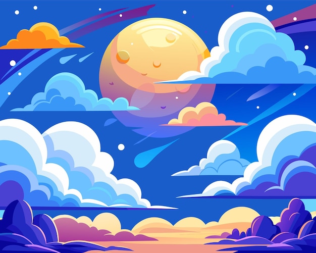 cloud sky background beautiful amazing fantastic vector illustration firmament heavens