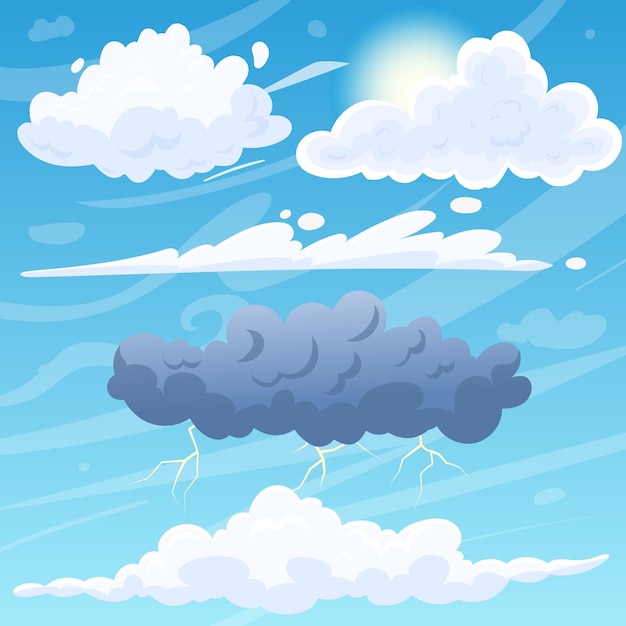 Vector cloud sky cartoon vector