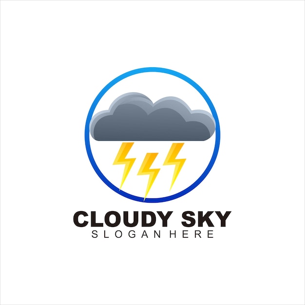 cloud sky kleurrijke logo kleurovergang vector