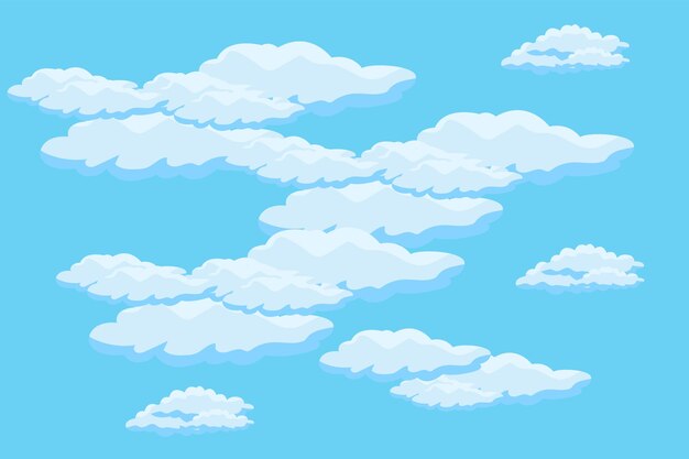 Vector cloud sky scene background vector simple cloud illustration template design