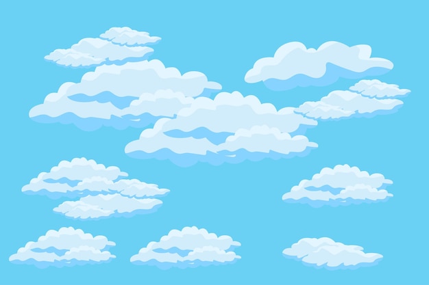 Cloud sky scene background vector simple cloud illustration template design