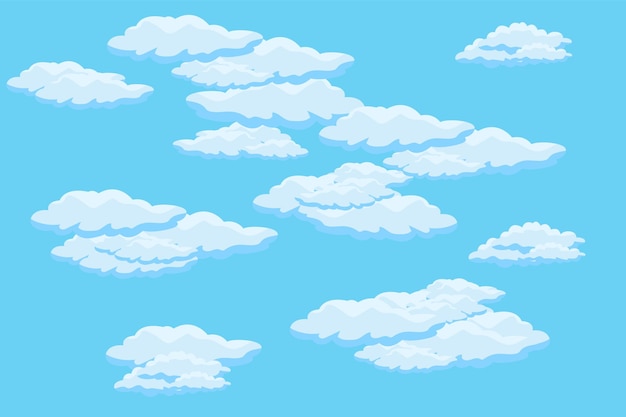 Cloud sky scene background vector simple cloud illustration template design