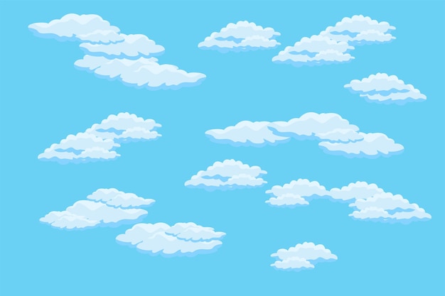 Cloud sky scene background vector simple cloud illustration template design