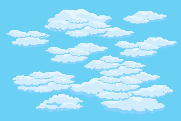 Vector cloud sky scene background vector simple cloud illustration template design