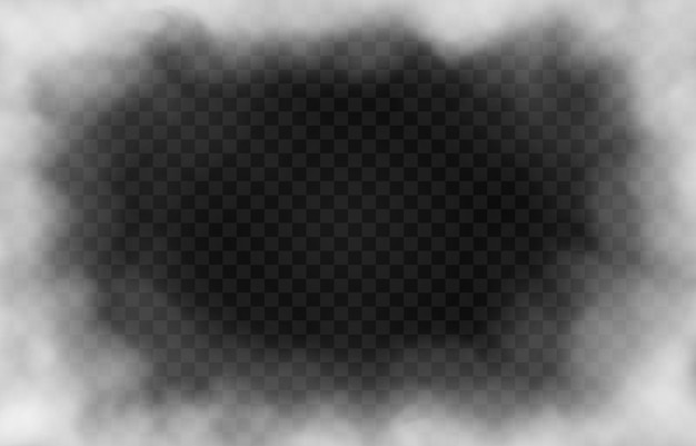 Vector cloud of smoke or fog on transparent background