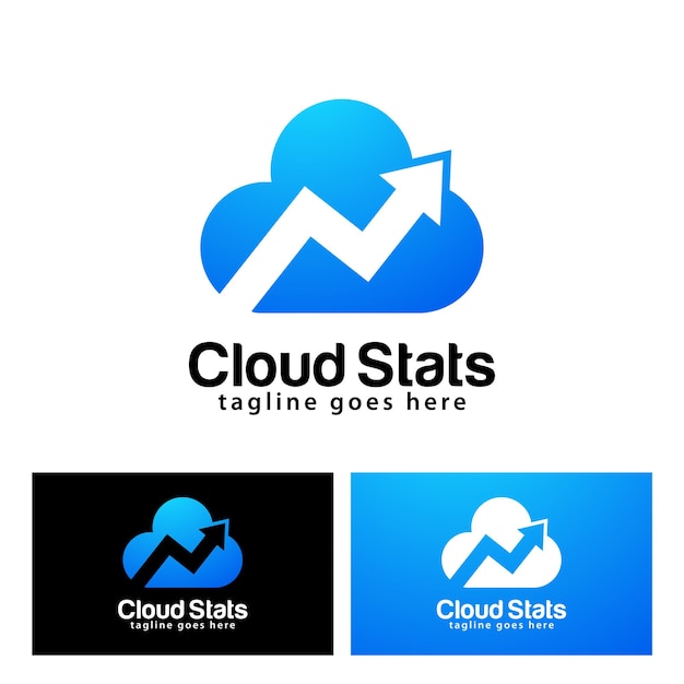 Cloud stats logo design template