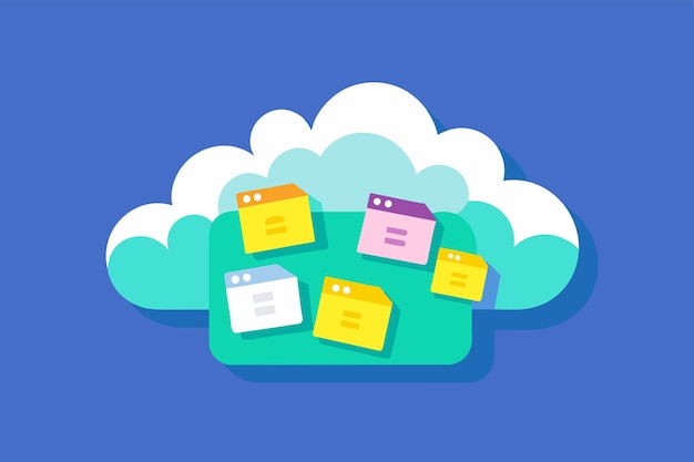 Vector cloud sticky notes