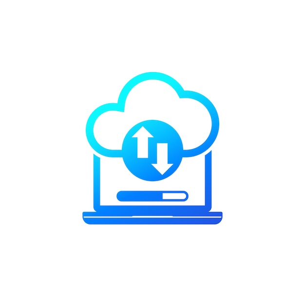 Archiviazione cloud per l'icona di backup su bianco