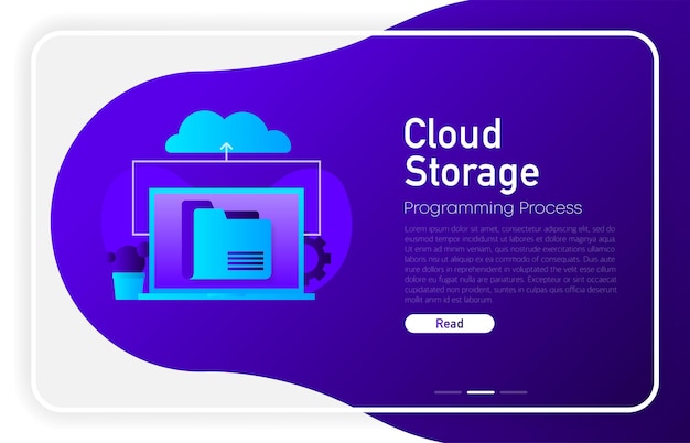 Cloud storage concept on dark gradient laptop with envelope open email and message on screen