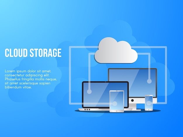 Illustrazione concettuale di archiviazione cloud