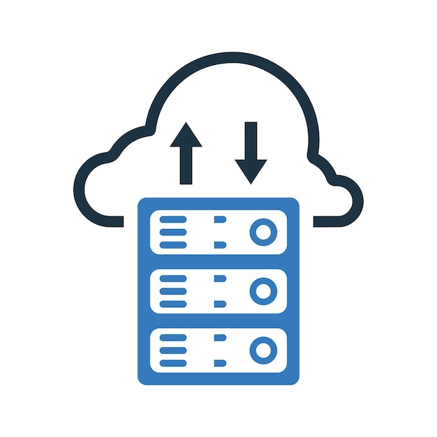 Cloud storage database server icon Editable vector graphics