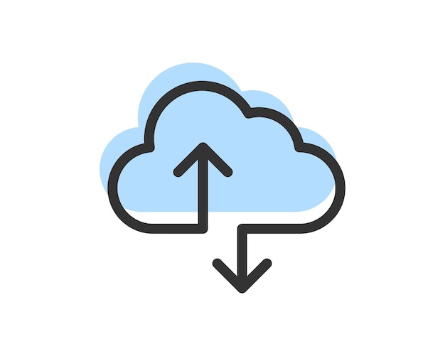 Cloud Storage en Data Transfer Vector Icon Computing Service en Network Gerelateerde Lijn Icons Database en Server Cyber Security Digitale Transformatie