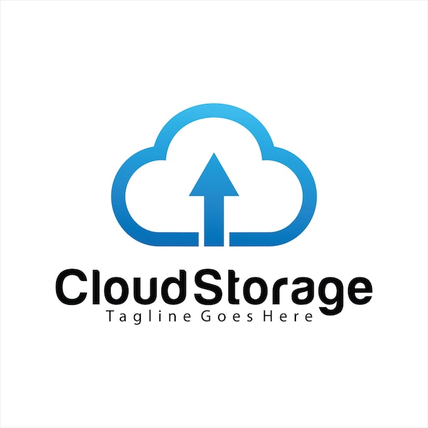 Modello di progettazione del logo di cloud storage