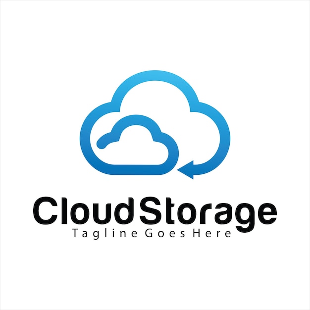 Cloud Storage logo design template