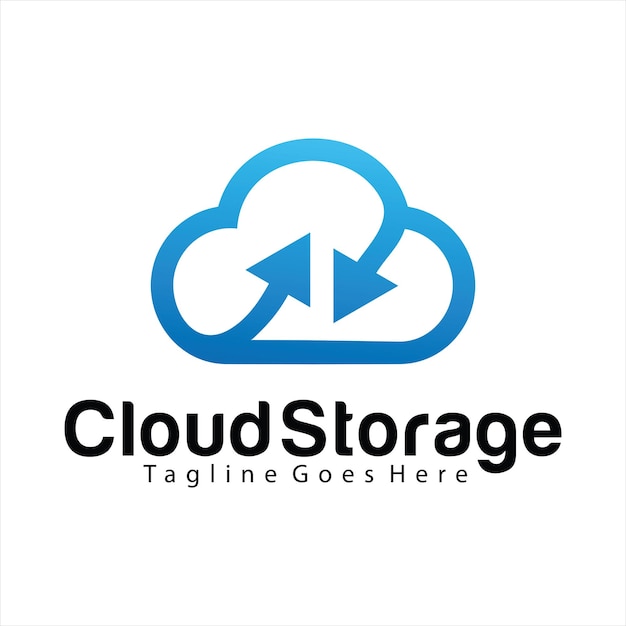 Modello di progettazione del logo di cloud storage