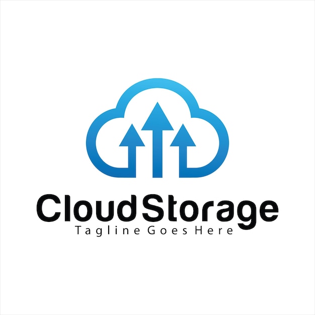 Cloud storage logo design template