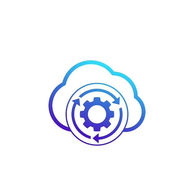 Cloud storage settings hosting configuration vector icon