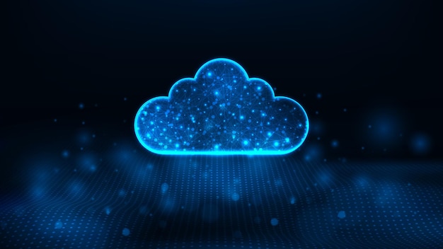 Cloud storage technology on cloud network at center concepts abstract digital technology background