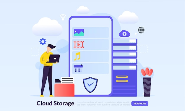 Cloud storage technology concept