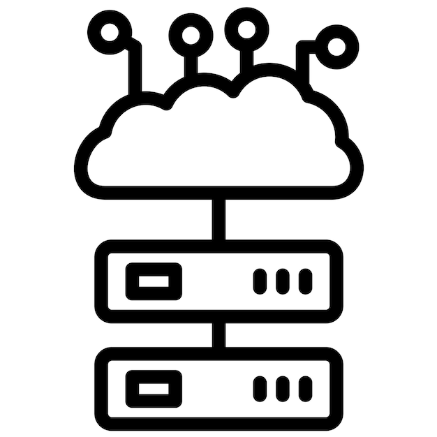 Cloud Storage vector icoon illustratie van kunstmatige intelligentie icoon set