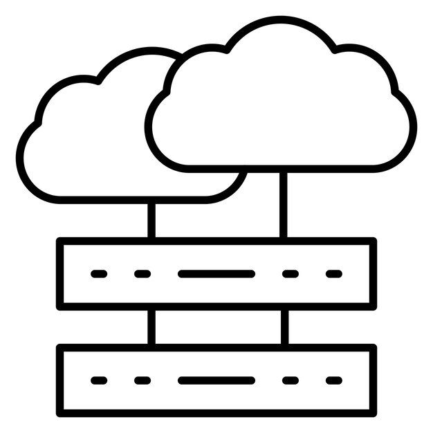 Cloud Storage Vector Illustration Style