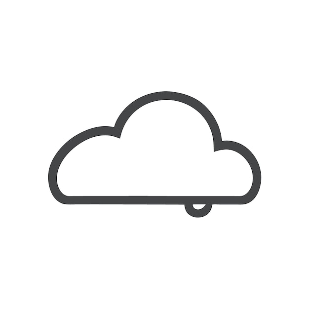 Vector cloud stroke icon with hot weather vector illustration line art