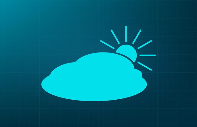 Cloud sun rain weather symbol Vector illustration on blue background Eps 10