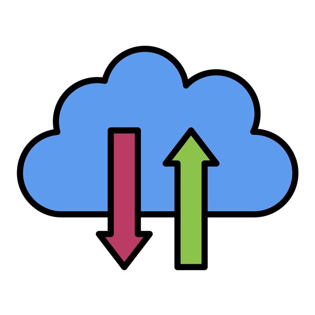 Vector cloud switch flat illustration