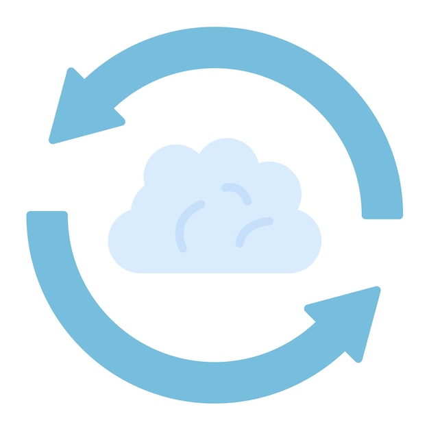 Vector cloud sync flat illustration