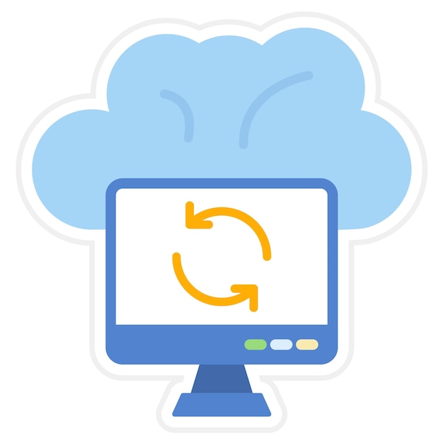 Вектор Векторное изображение значка cloud sync может быть использовано для онлайн-маркетинга