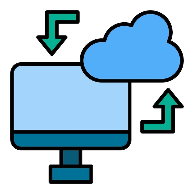 Vettore iconica di sincronizzazione cloud