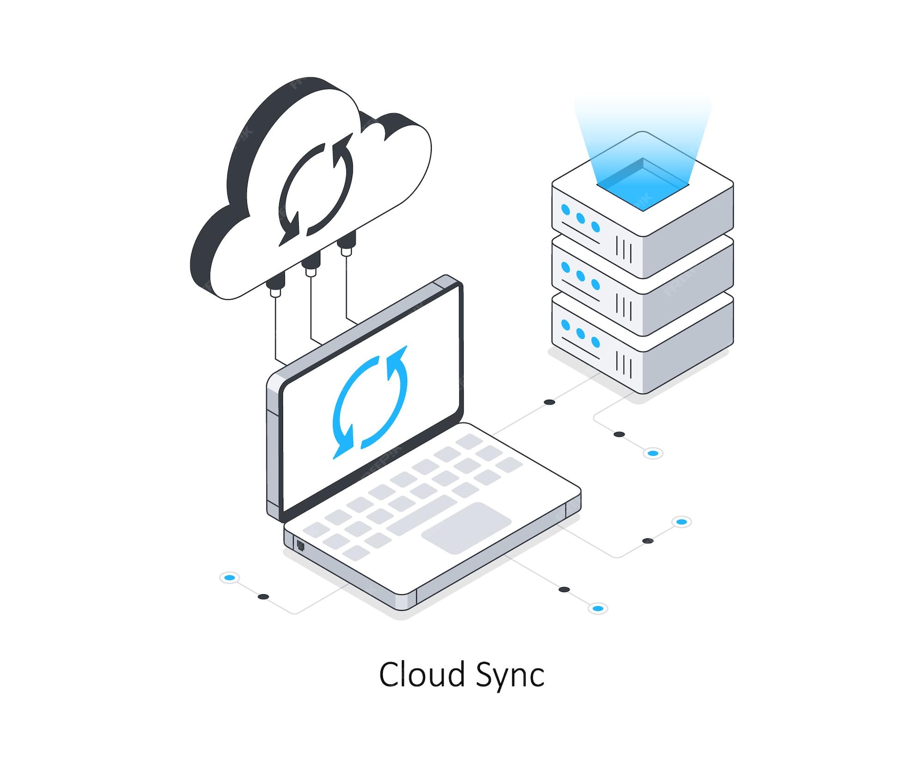 A business team discussing cloud migration benefits with a visual representation of cloud scalability