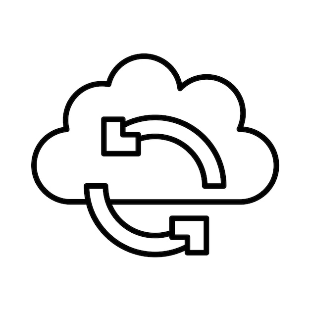 Vector cloud sync line illustration