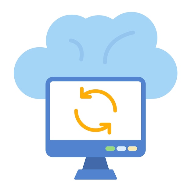 Cloud Sync platte illustratie