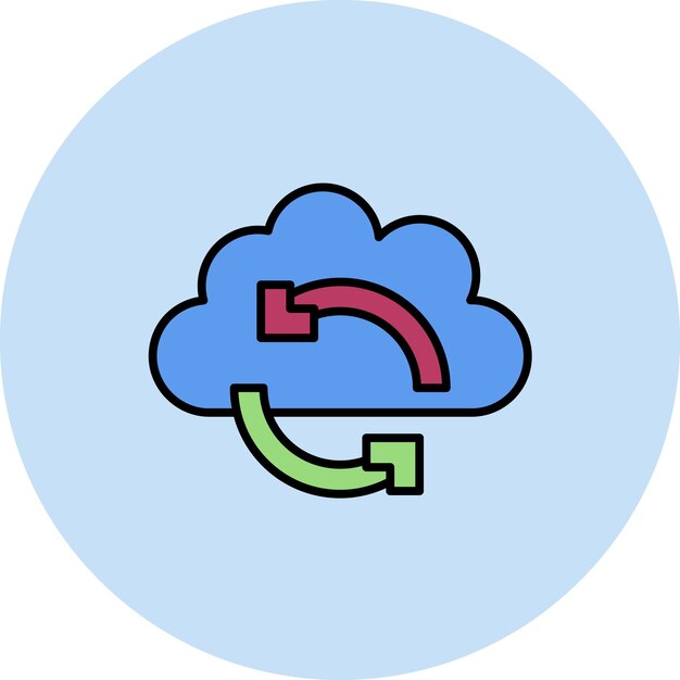 Cloud Sync platte illustratie